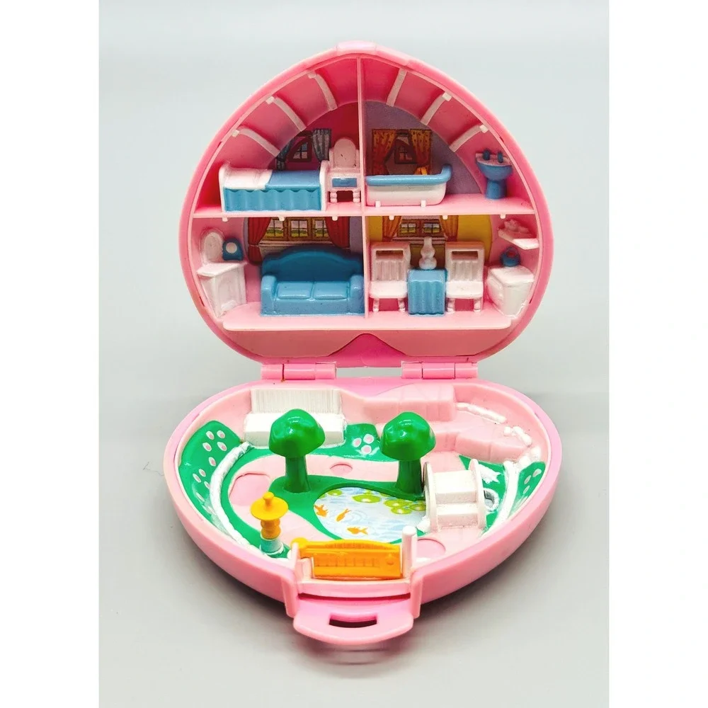 Bluebird Polly Pocket Country Cottage Pink Heart Compact 1989 Vintage NO DOLLS